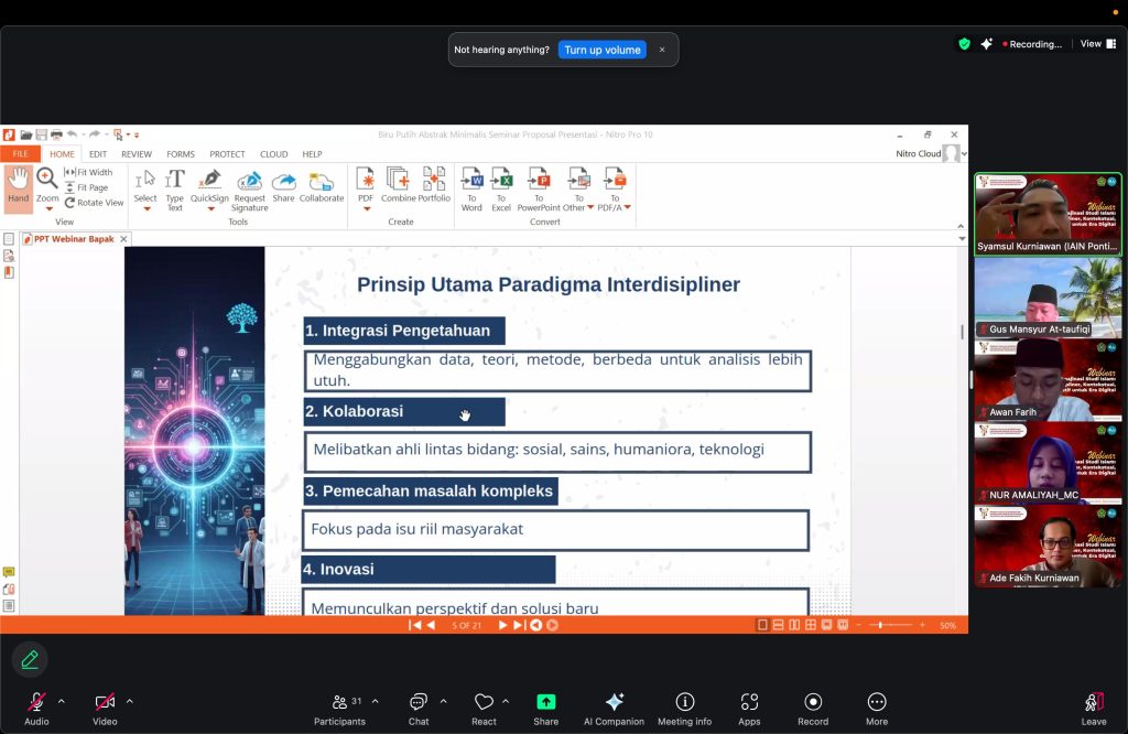UIN Banten Selenggarakan Webinar Studi Islam di Era Digital melalui Pendekatan Interdisipliner